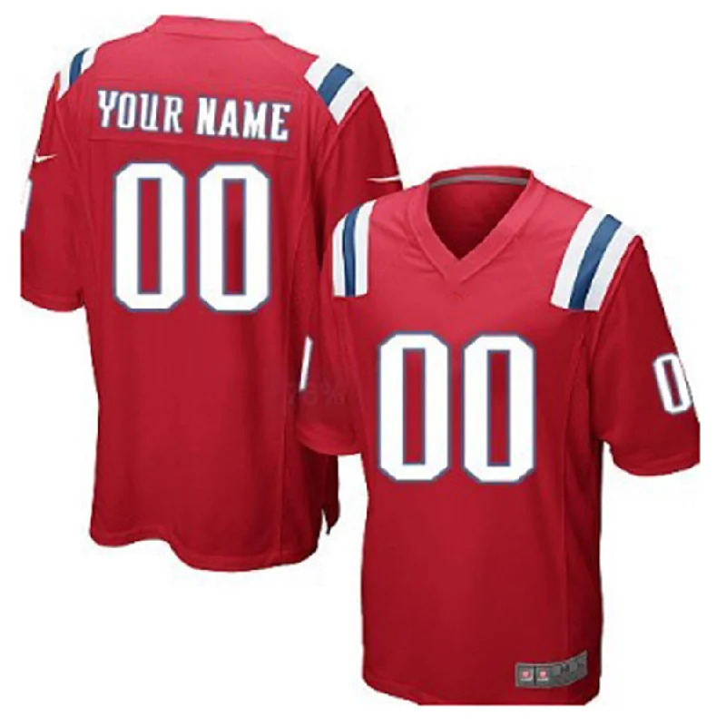 Rugby Jersey With Side Vents-Custom NE.Patriots Red Limited Jersey Stitched American Football Jerseys