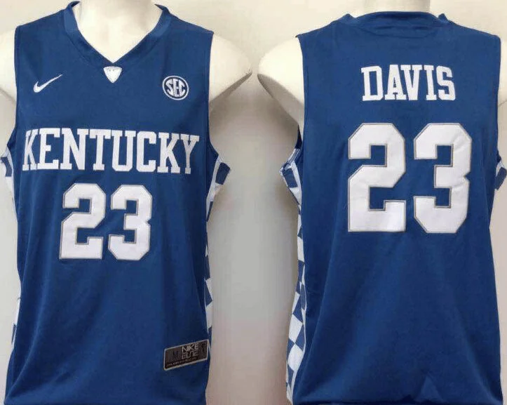 Basketball Jersey With Lightweight Design-Kentucky Wildcats 23 Anthony Davis Blue College Basketball Basketball Jersey