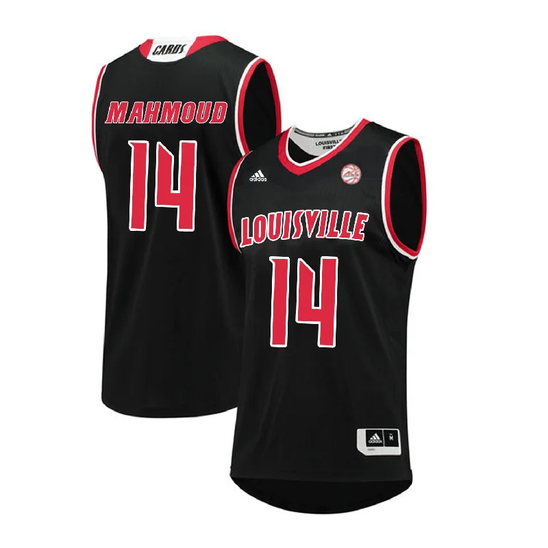 Basketball Jersey With Lightweight Material-Louisville Cardinals 14 Anas Mahmoud Black College Basketball Basketball Jersey