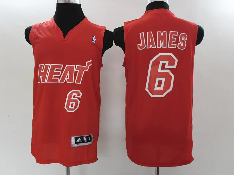 Basketball Jersey With Advanced Technology-Heat 6 LeBron James Red 2012 Christmas Edition Basketball Jersey