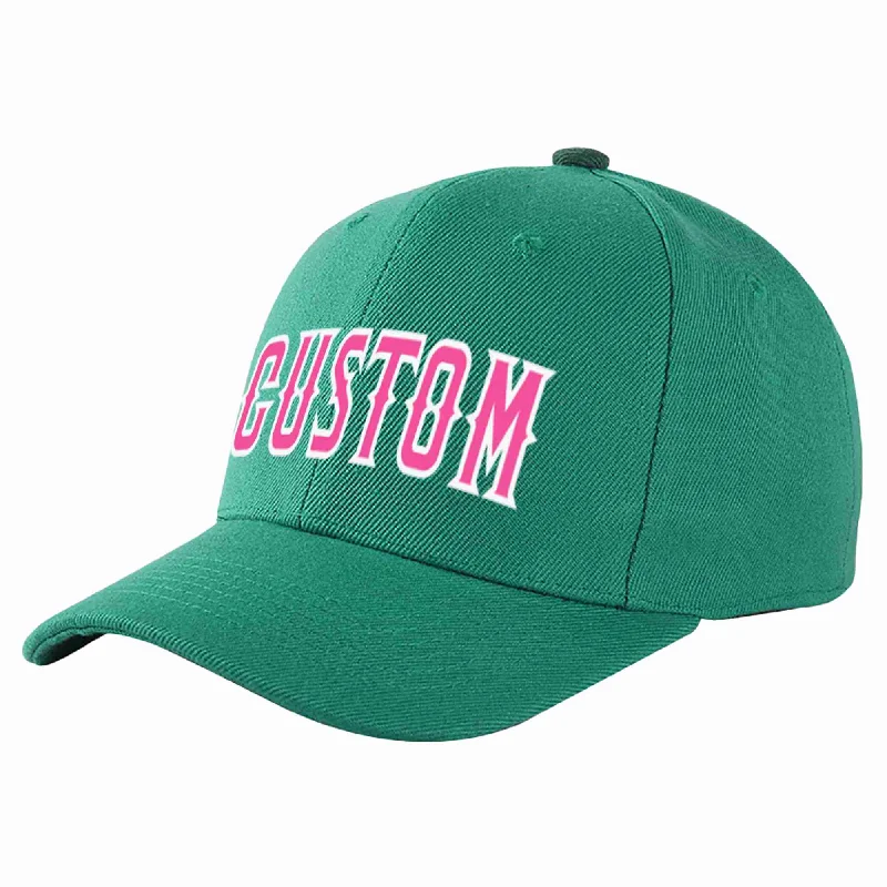 Warm Baseball Cap-Custom Light Green Pink-White Curved Eaves Sport Baseball Cap Design for Men/Women/Youth