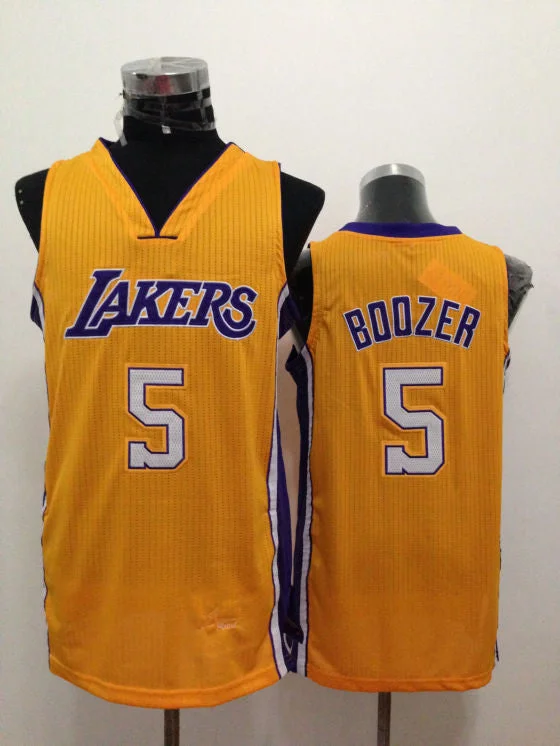 Lightweight Basketball Jersey-Lakers 5 Boozer Gold New Revolution 30 Basketball Jerseys