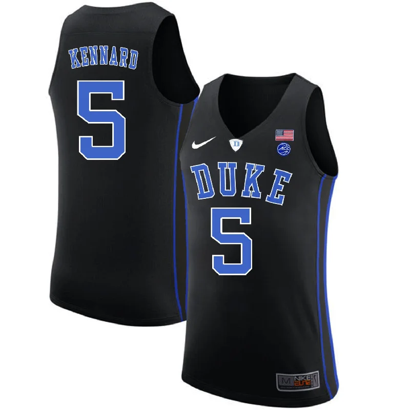 Basketball Jersey With Number Print-Duke Blue Devils 5 Luke Kennard Black College Basketball Basketball Jersey