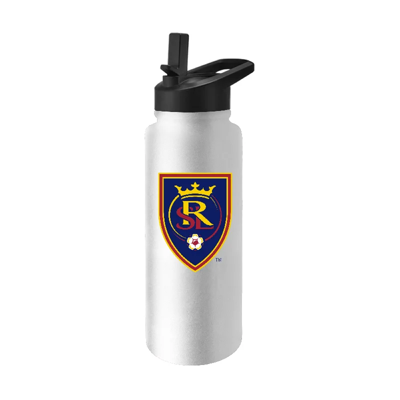 Team Mug For Stadiums-Real Salt Lake White 34oz Quencher Bottle