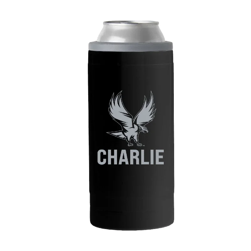 Team Mug With Textured Surface-NC Central Personalized 12oz Black slim Can Coolie