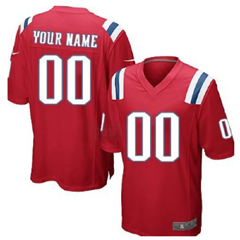 Rugby Jersey With Stretch Panels-Custom NE.Patriots Red Game Jersey Stitched American Football Jerseys