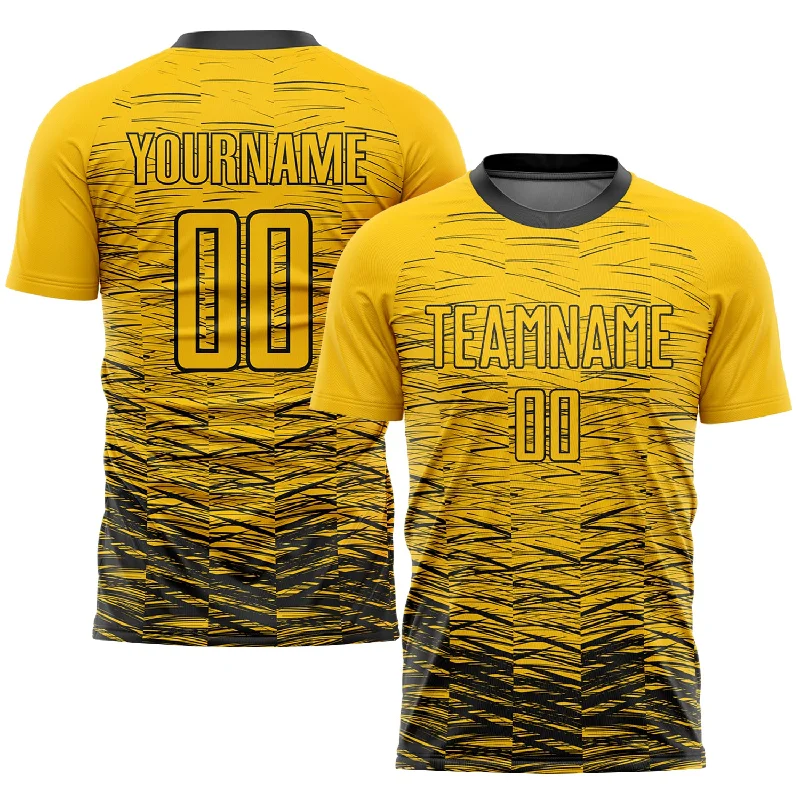 Football Jersey For New Players-Custom Yellow Black Sublimation Soccer Uniform Jersey