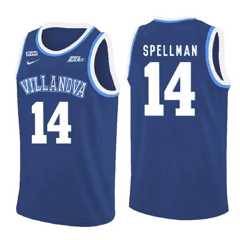 Basketball Jersey For Classic Basketball Style-Villanova Wildcats 14 Omari Spellman Blue College Basketball Basketball Jersey