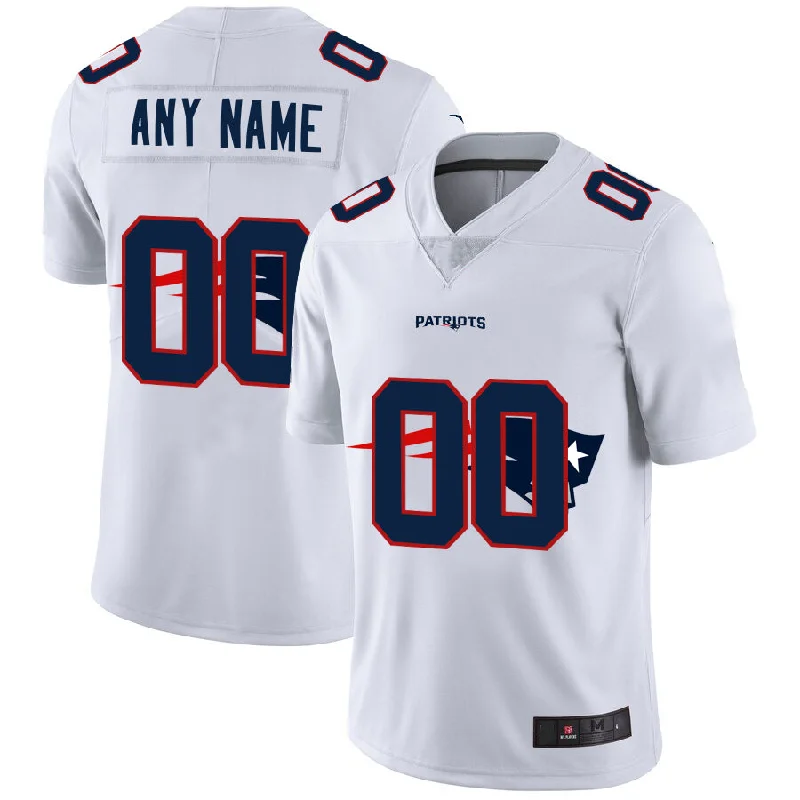 Rugby Jersey With Bold Patterns-Custom NE.Patriots White Team Big Logo Vapor Untouchable Limited Jersey Stitched American Football Jerseys