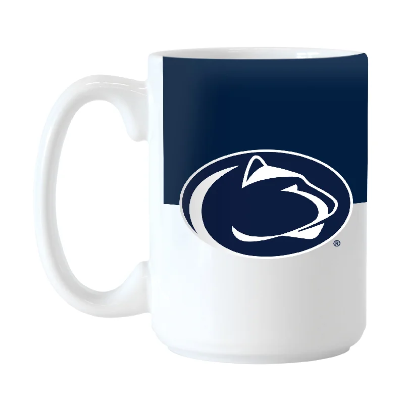 Ceramic Team Mug-Penn State 15oz Colorblock Sublimated Mug