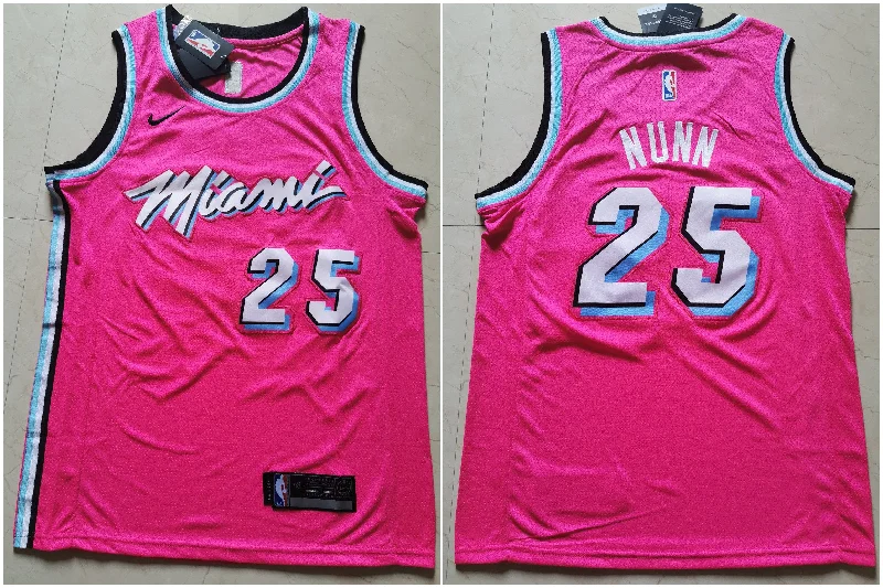 Basketball Jersey With Custom Text-Heat 25 Kendrick Nunn Pink Swingman Basketball Jersey