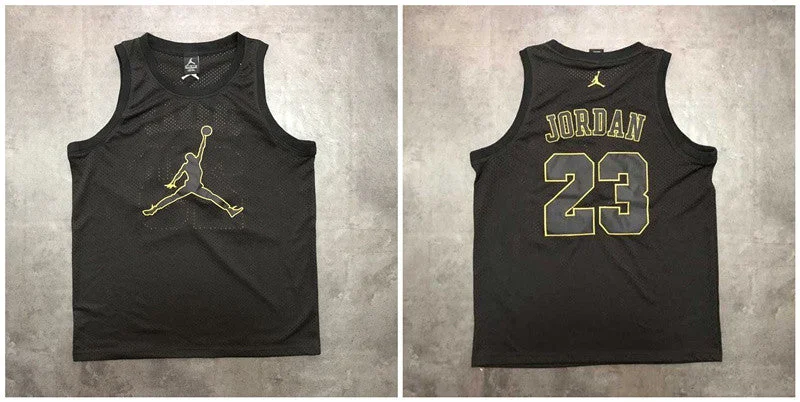 Basketball Jersey For Holiday Events-Jordan Logo #23 Black Mesh Basketball Basketball Jersey