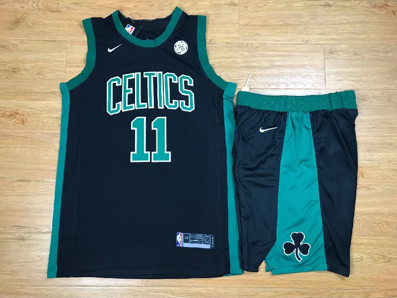 Basketball Jersey For Summer Tournaments-Celtics 11 Kyrie Irving Black Swingman Basketball Jersey(With Shorts)