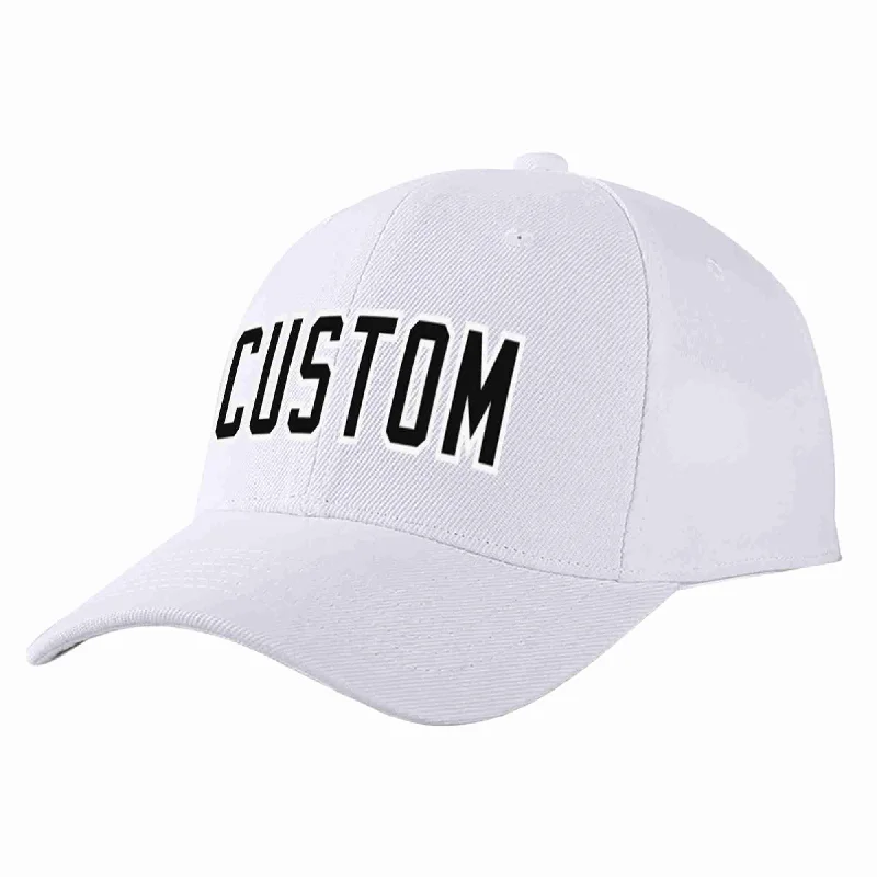 Urban Baseball Cap-Custom White Black-White Curved Eaves Sport Baseball Cap Design for Men/Women/Youth