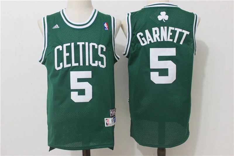 Basketball Jersey For Game Uniforms-Celtics 5 Kevin Garnett Green Hardwood Classics Swingman Basketball Jersey