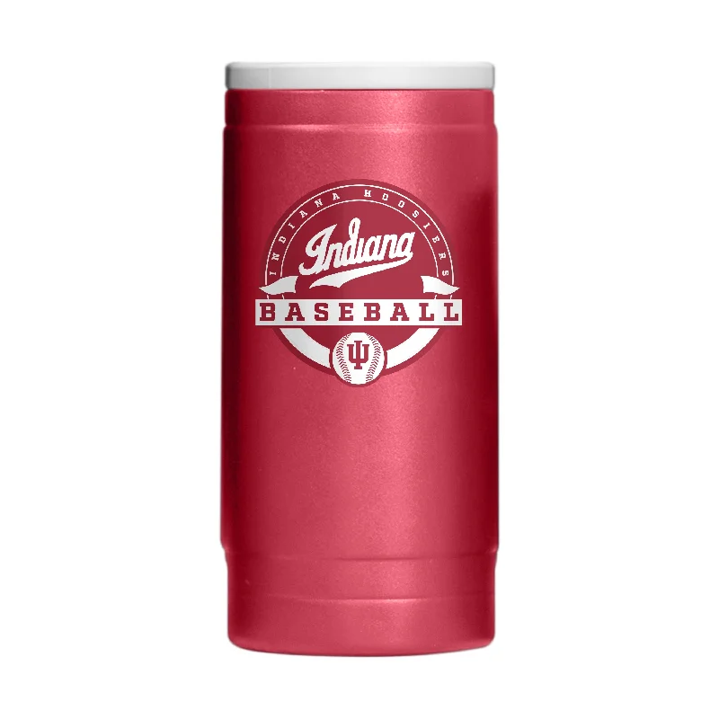 Team Mug For Cold Drinks-Indiana Baseball 12oz Powder Coat Slim Can Coolie