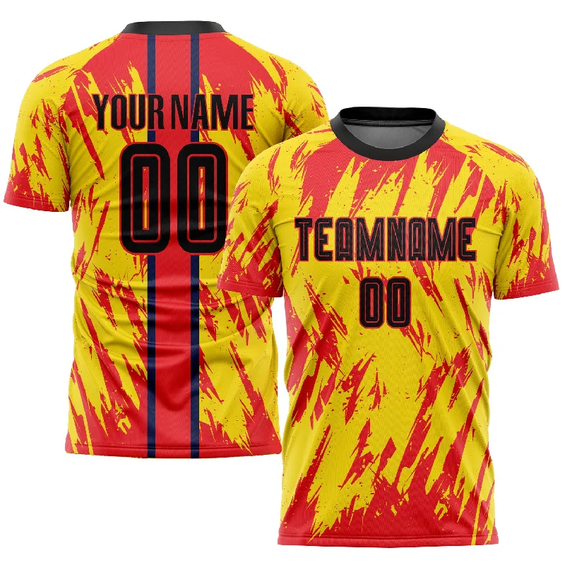 Football Jersey For Alumni-Custom Gold Black-Red Sublimation Soccer Uniform Jersey