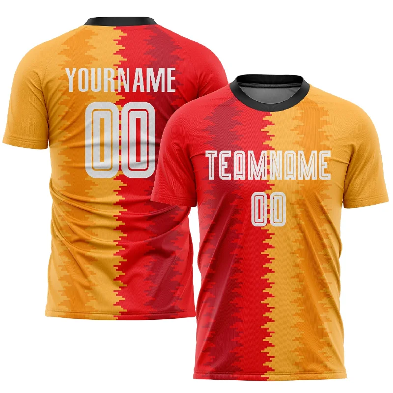 Football Jersey For Practice-Custom Gold White-Black Sublimation Soccer Uniform Jersey