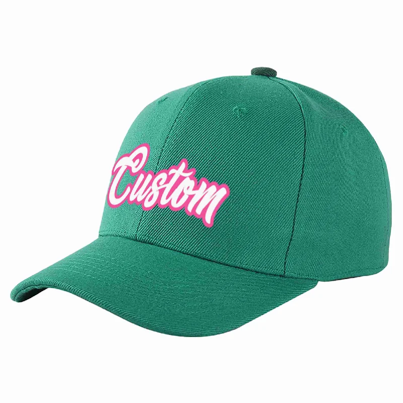 Hip-Hop Baseball Cap-Custom Light Green White-Pink Curved Eaves Sport Baseball Cap Design for Men/Women/Youth