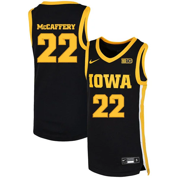 Basketball Jersey With Unique Features-Iowa Hawkeyes 22 Patrick McCaffery Black Basketball College Basketball Jersey