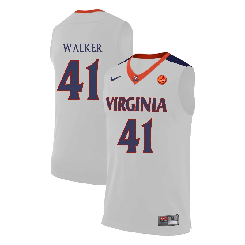 Basketball Jersey For Small Guys-Virginia Cavaliers 41 Wally Walker White College Basketball Basketball Jersey