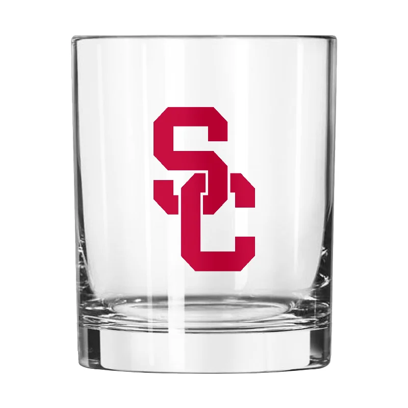 Team Mug With Signature-USC 14oz Gameday Rocks Glass