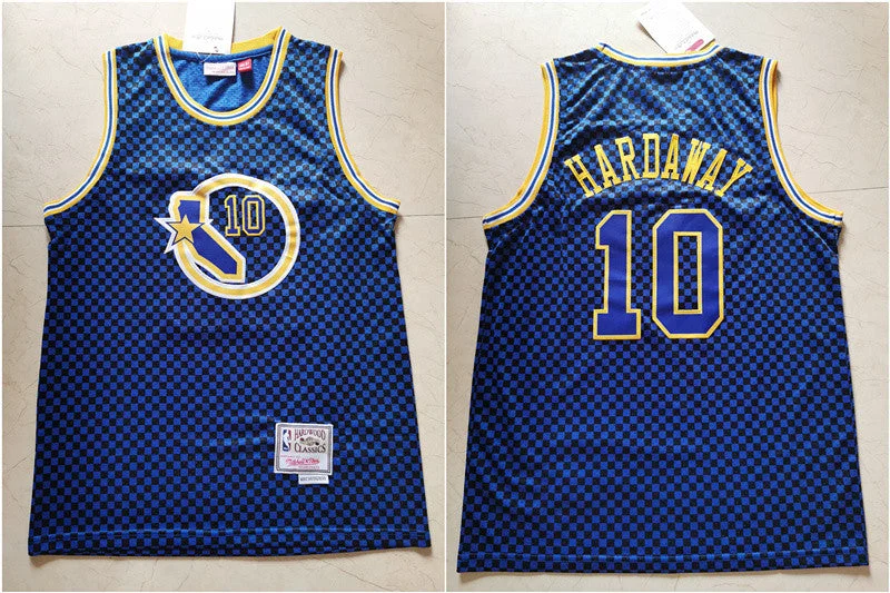 Basketball Jersey With Stylish Design-Warriors 10 Tim Hardaway Blue Hardwood Classics Basketball Jersey