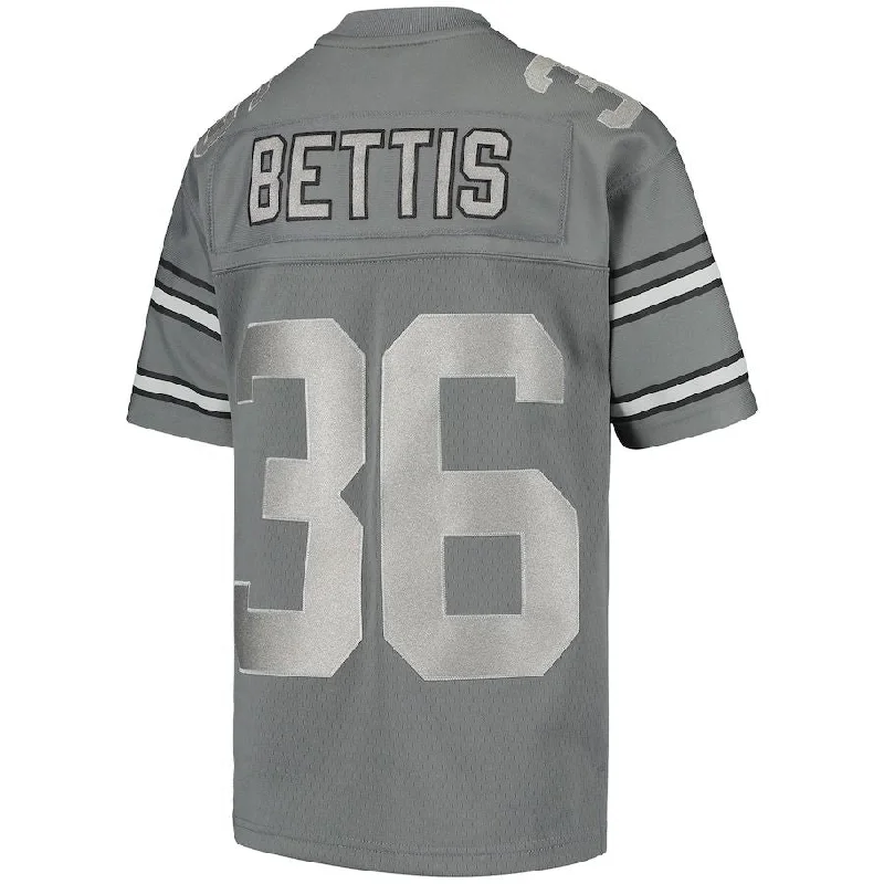 Rugby Jersey For Fitness Training-P.Steelers #36 Jerome Bettis Mitchell & Ness Charcoal 1996 Retired Player Metal Replica Jersey Stitched American Football Jerseys