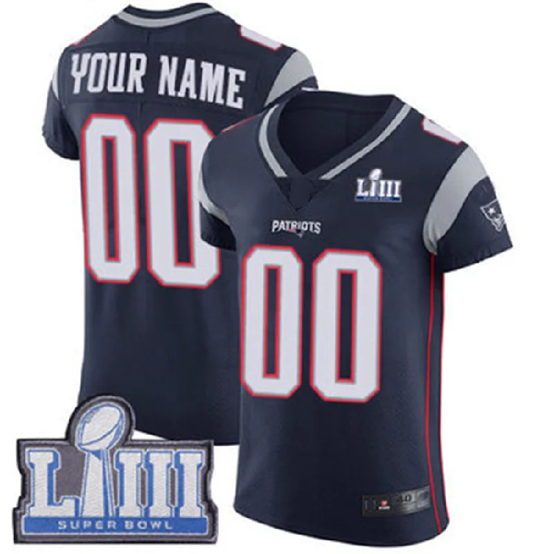 Rugby Jersey For Speed Drills-Custom NE.Patriots Vapor Untouchable Super Bowl LIII Bound Elite Navy Blue Home Jersey Stitched American Football Jerseys