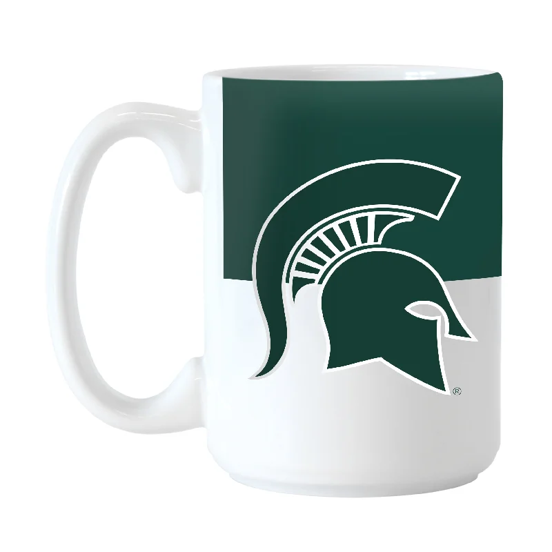 Reusable Team Mug-MI State 15oz Colorblock Sublimated Mug