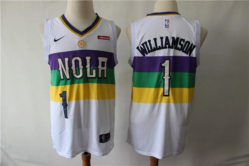 Basketball Jersey For Competitive Play-Pelicans 1 Zion Williamson White City Edition Swingman Basketball Jersey