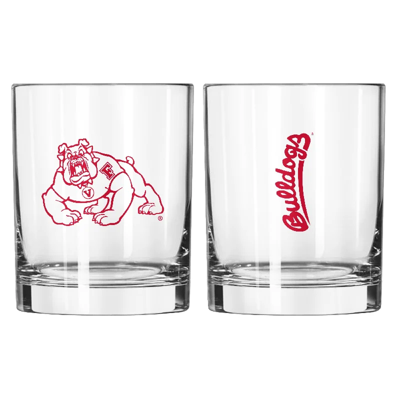 Team Mug With Inspirational Quote-Fresno State 14oz Gameday Rocks Glass