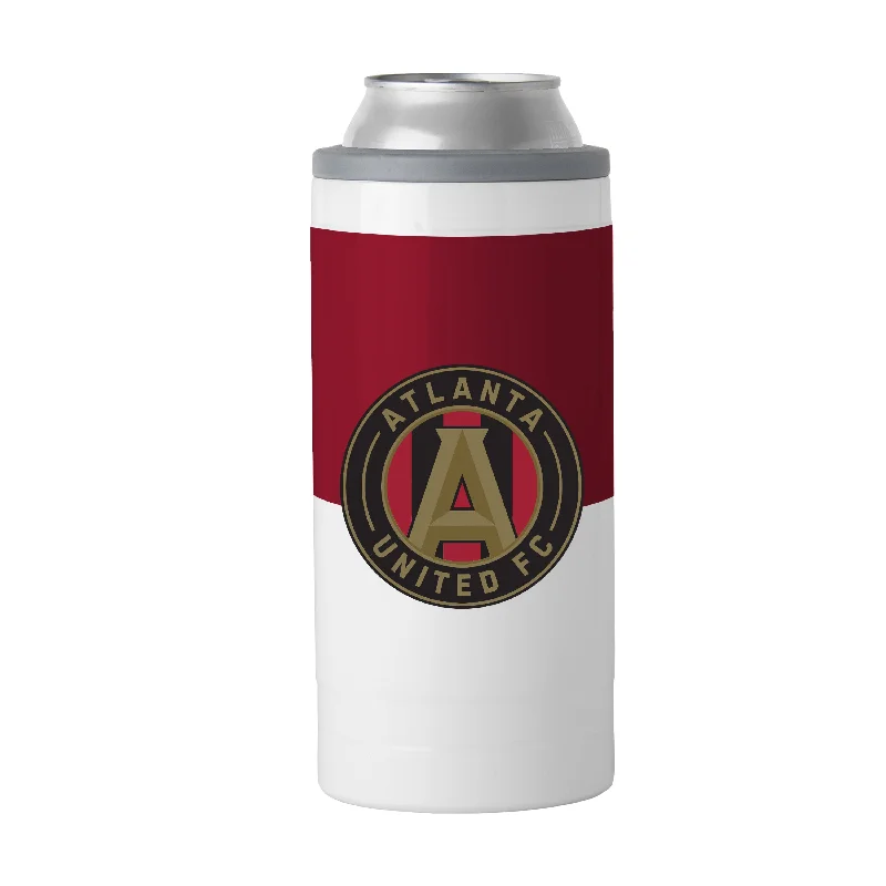 Team Mug With Golf Club Icon-Atlanta United Slim Colorblock Can Coolie