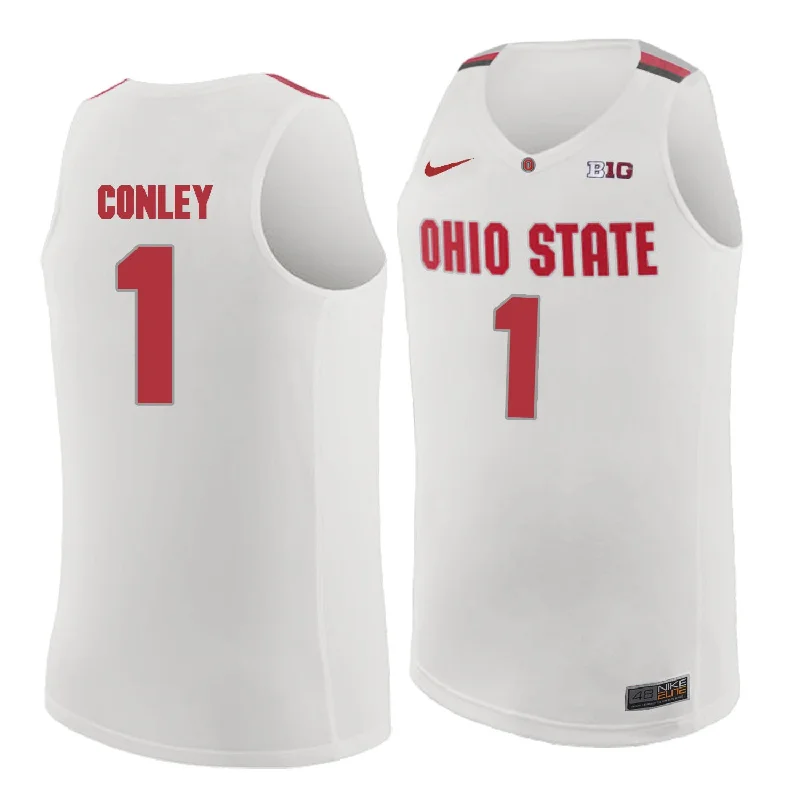 Basketball Jersey For Tournament Play-Ohio State Buckeyes 1 Gareon Conley White College Basketball Basketball Jersey