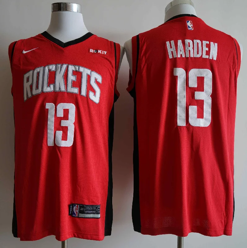 Basketball Jersey For Classic Basketball Style-Rockets 13 James Harden Red Swingman Basketball Jersey