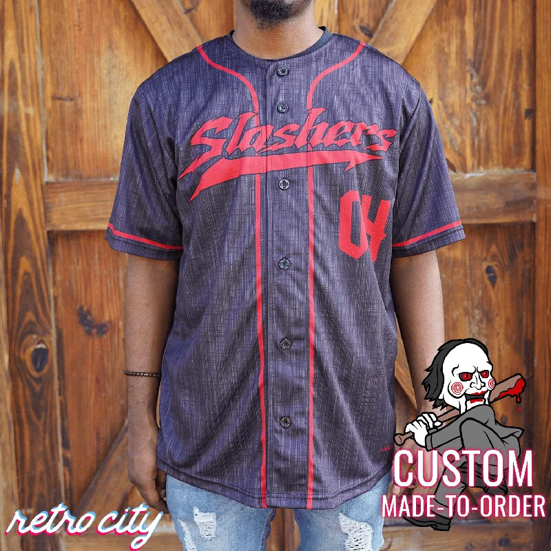 Football Jersey For Coaches-Basketball Jersey For Coaches-Tie-Dye Baseball Jersey-Billy Slasher Series Full-Button Baseball Jersey