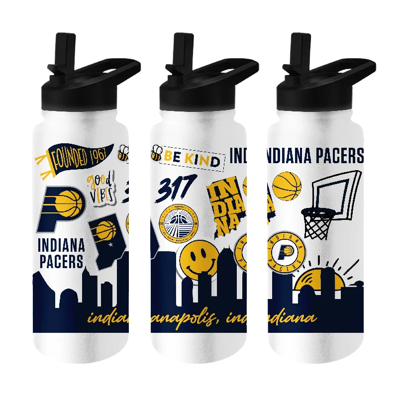 Team Mug For Sports Arenas-Indiana Pacers 34oz Native Quencher Bottle