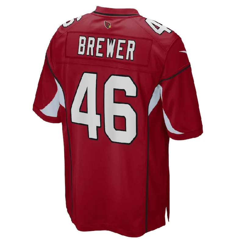 Rugby Jersey With Wind Resistance-A.Cardinal #46 Aaron Brewer Cardinal Game Jersey Stitched American Football Jerseys