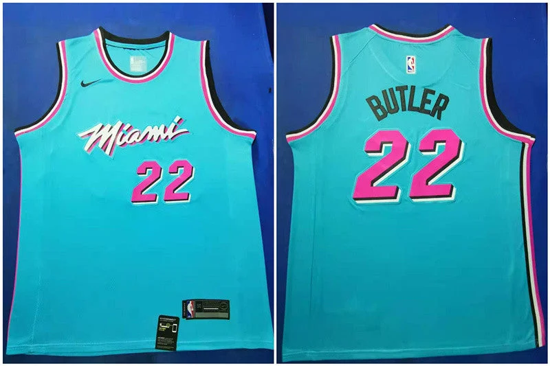 Basketball Jersey For Comfortable Wear-Heat 22 Jimmy Butler Blue 2019-20 City Edition Swingman Basketball Jersey