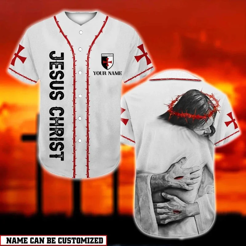 Football Jersey With Signature Style-Basketball Jersey With Signature Style-Baseball Jersey With Custom Artwork-God Hug Baseball Jersey - God Is Love Custom Printed 3D Baseball Jersey Shirt For Men Women