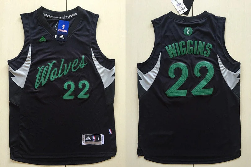 Basketball Jersey With Team Branding-Wolves 22 Andrew Wiggins Black 2016 Christmas Day Swingman Basketball Jersey