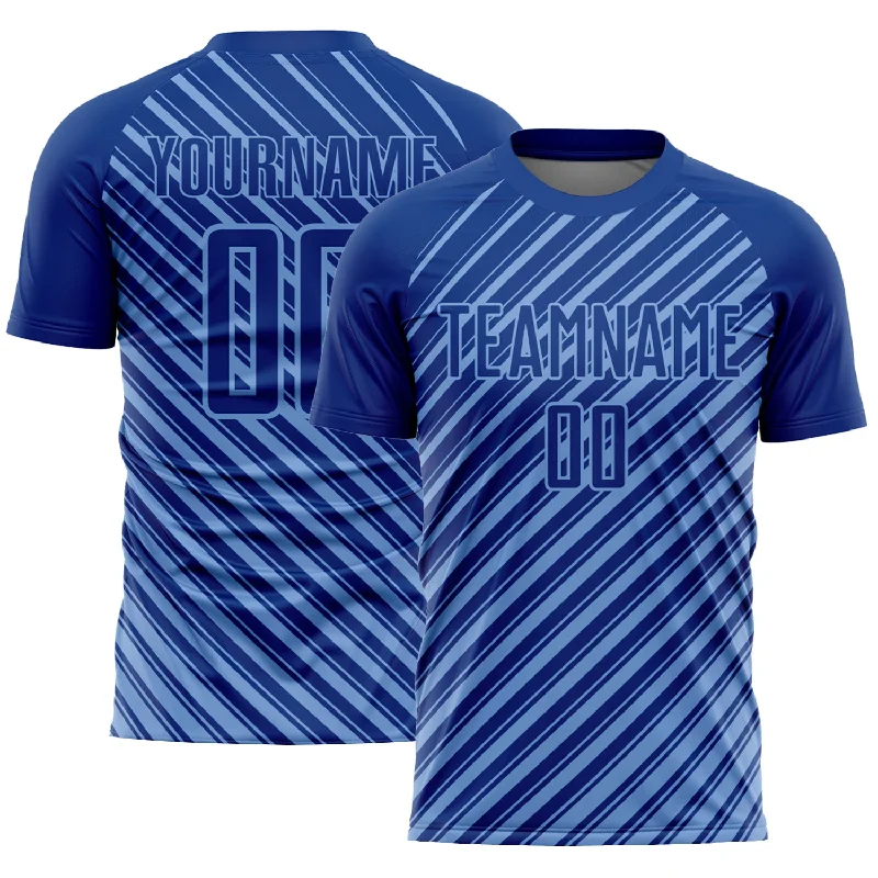 Football Jersey With Classic Style-Custom Royal Light Blue Slash Sublimation Soccer Uniform Jersey