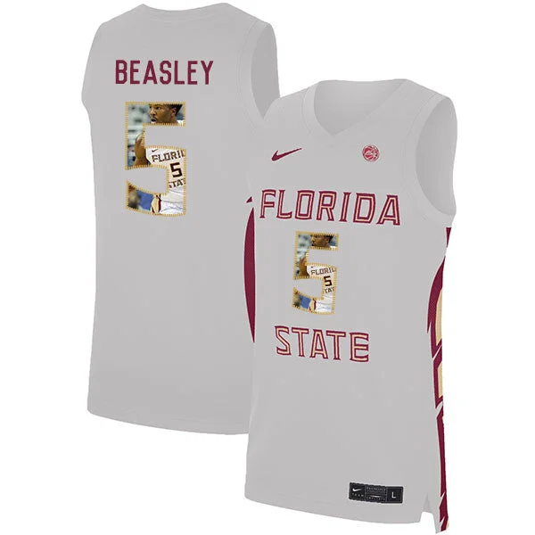 Basketball Jersey For Signature Teams-Florida State Seminoles 5 Malik Beasley White Basketball College Fashion Basketball Jersey