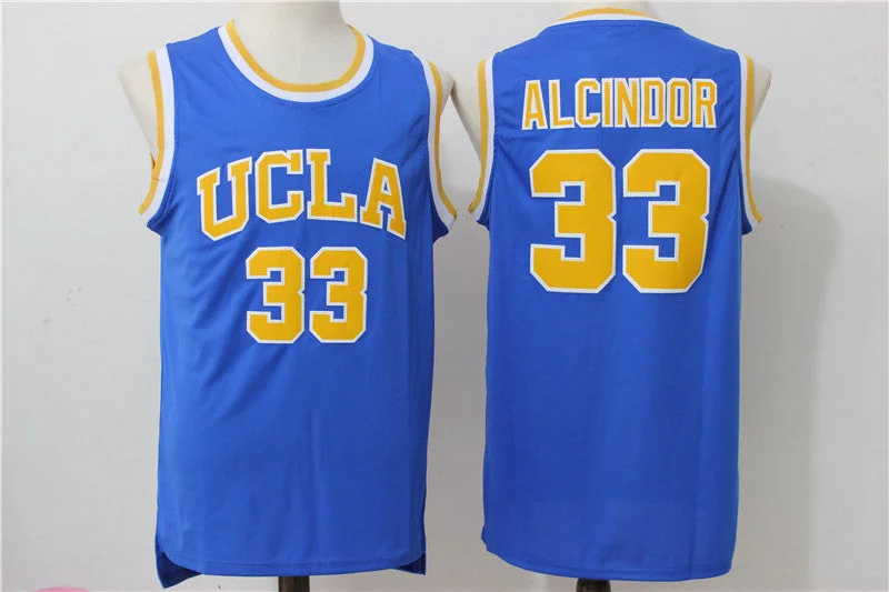 Basketball Jersey For Summer Games-UCLA Bruins 33 Lew Alcindor Blue College Basketball Jersey