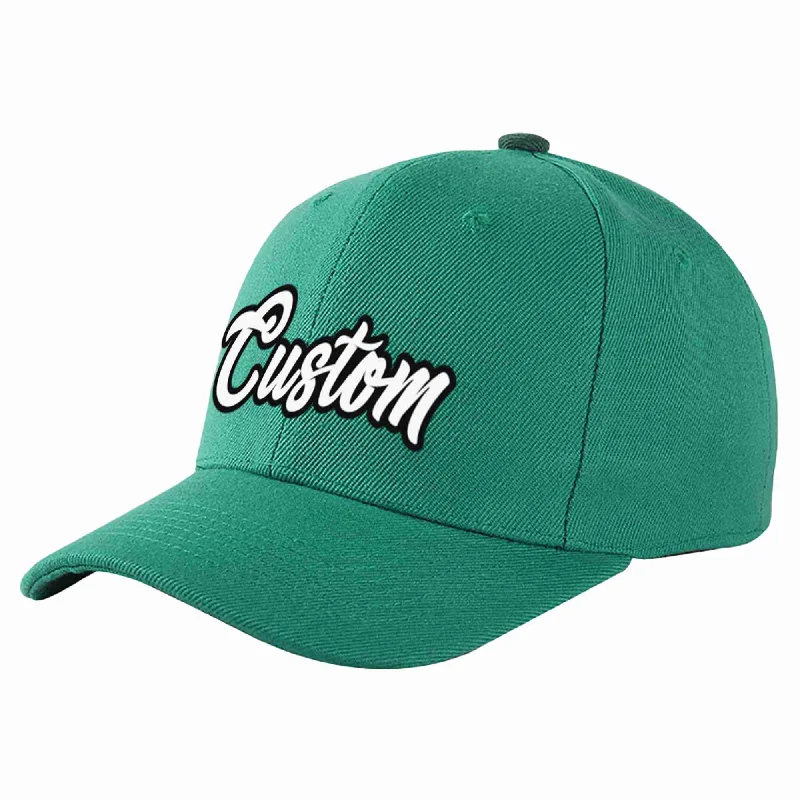 Jazz Baseball Cap-Custom Light Green White-Black Curved Eaves Sport Baseball Cap Design for Men/Women/Youth