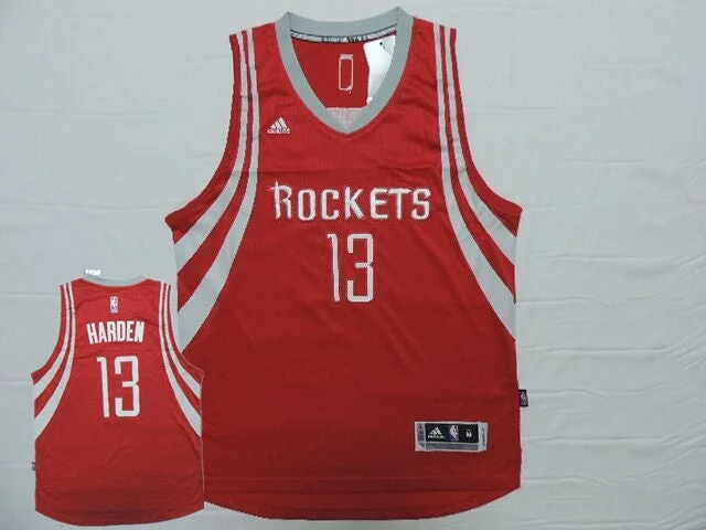 Personalized Basketball Jersey For Men-Rockets 13 Harden Red Hot Printed New Rev 30 Basketball Jersey