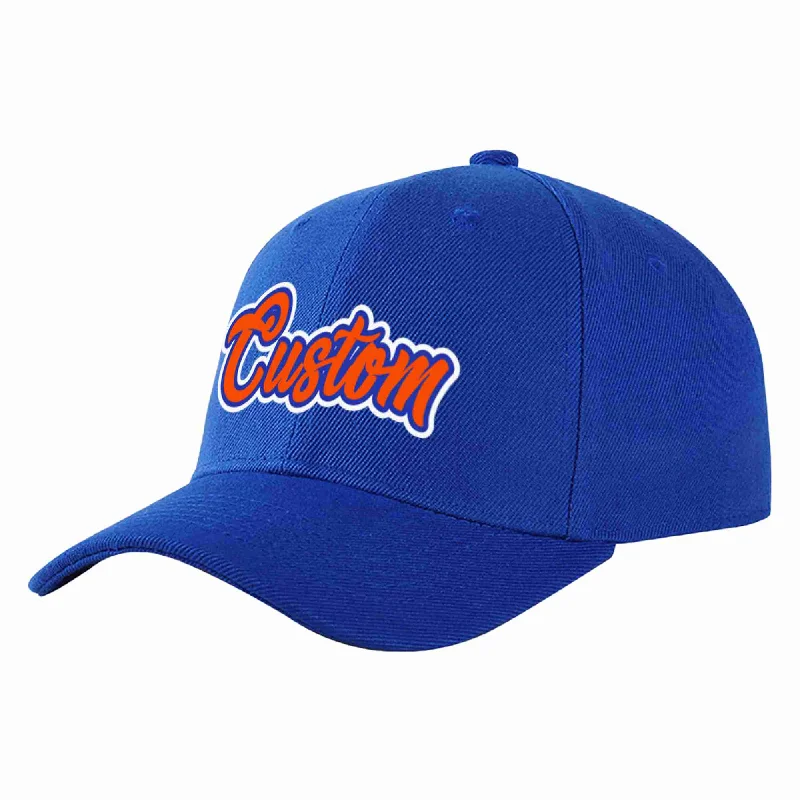 Beach Baseball Cap-Custom Royal Orange-Royal Curved Eaves Sport Baseball Cap Design for Men/Women/Youth