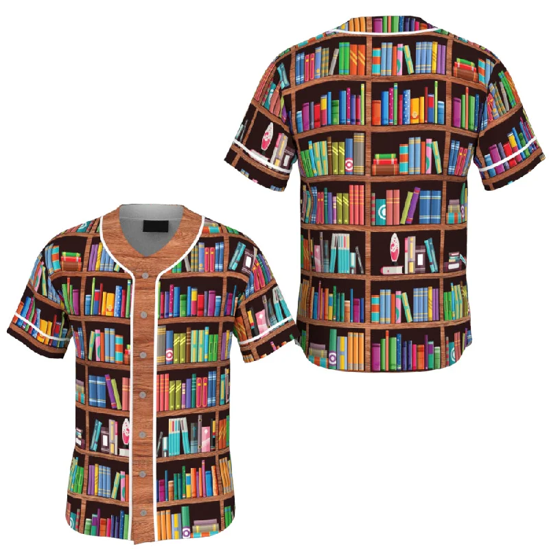 Football Jersey With Reflective Stripes-Basketball Jersey With Reflective Stripes-Baseball Jersey With Reflective Stripes-Librarian Library Book Shelf Full Baseball Jersey, Gift for Girl Who Love Book