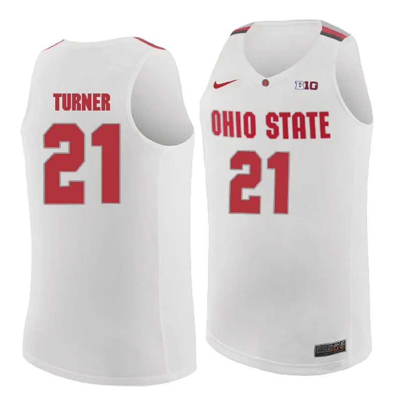 Basketball Jersey With Sublimation Design-Ohio State Buckeyes 21 Evan Turner White College Basketball Basketball Jersey