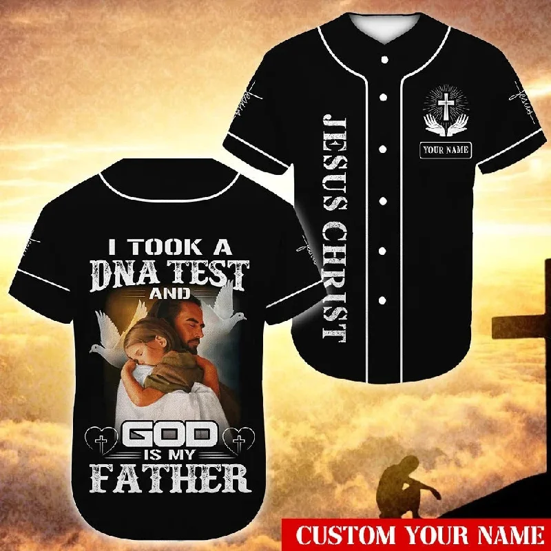 Football Jersey With Funky Design-Basketball Jersey With Funky Design-Baseball Jersey With Personalized Font-God Hug, Dove Baseball Jersey - God Is My Father Custom Baseball Jersey Shirt For Men Women